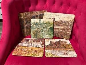 Vintage Clover Leaf Alex Jawdokimov 1973 Scottish Castles Cork Placemats Set